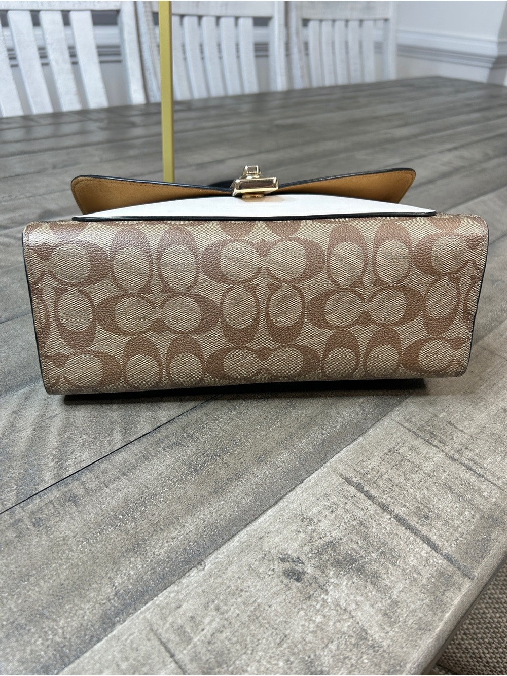 Coach Lane Shoulder Bag Blocked Signature Canvas Leather Purse C1539 - Picture 9 of 11